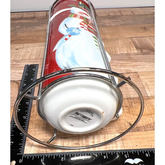 Pier 1 Imports Snowman Stacking Mug Set With Stand - Porcelain Holiday Cups - Picture 7 of 7